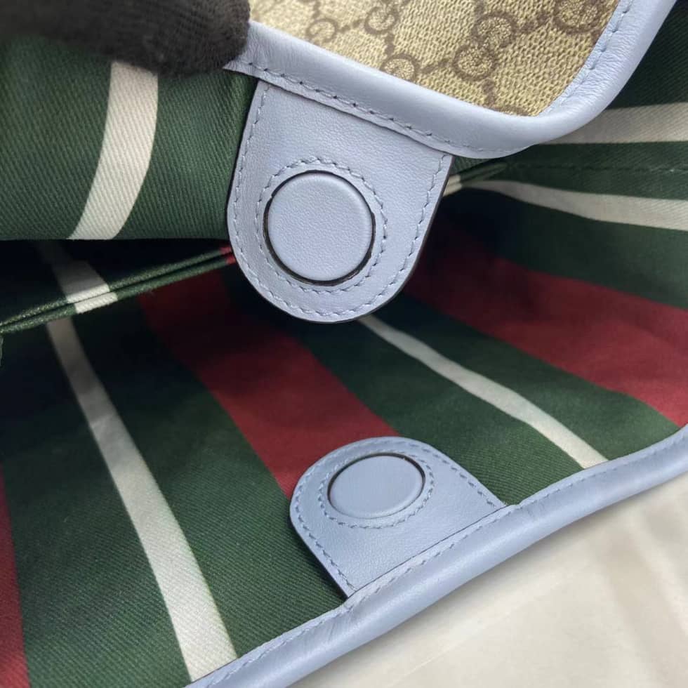 Gucci GG Emblem Small Beige Blue Bucket Bag_8_163736 Gucci GG Emblem Small Beige Blue Bucket Bag