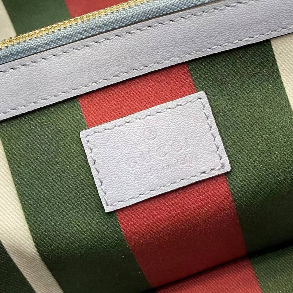Gucci GG Emblem Medium Beige Blue Tote 815214_8_163756 Gucci GG Emblem Medium Beige Blue Tote 815214