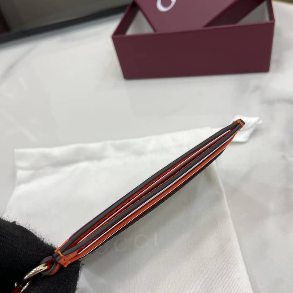 Gucci GG Emblem Beige Orange Card Case 819121_6_163776 Gucci GG Emblem Beige Orange Card Case 819121