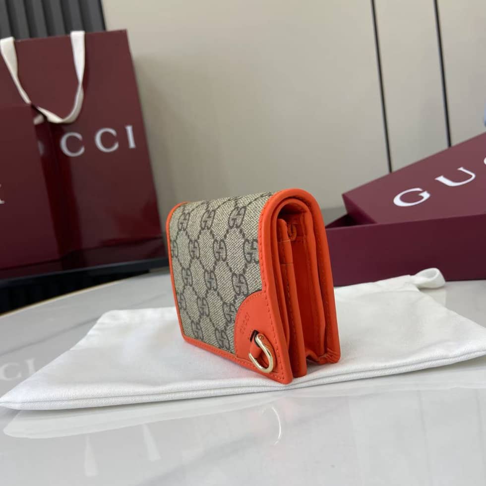 Gucci GG Emblem Small Beige Orange Wallet 820692_2_163786 Gucci GG Emblem Small Beige Orange Wallet 820692