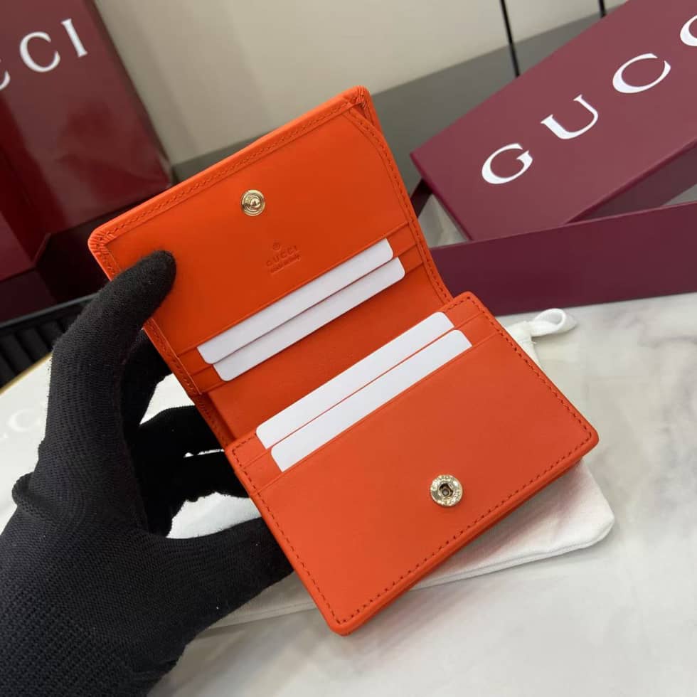 Gucci GG Emblem Small Beige Orange Wallet 820692_6_163786 Gucci GG Emblem Small Beige Orange Wallet 820692