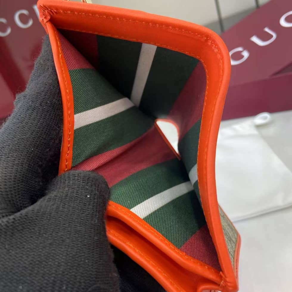 Gucci GG Emblem Small Beige Orange Wallet 820692_8_163786 Gucci GG Emblem Small Beige Orange Wallet 820692