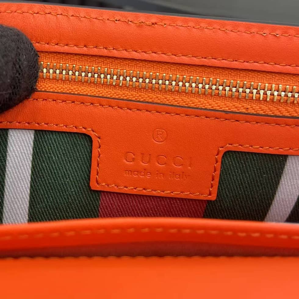 Gucci GG Emblem Beige Orange Wallet with Leather Strap_8_163806 Gucci GG Emblem Beige Orange Wallet with Leather Strap