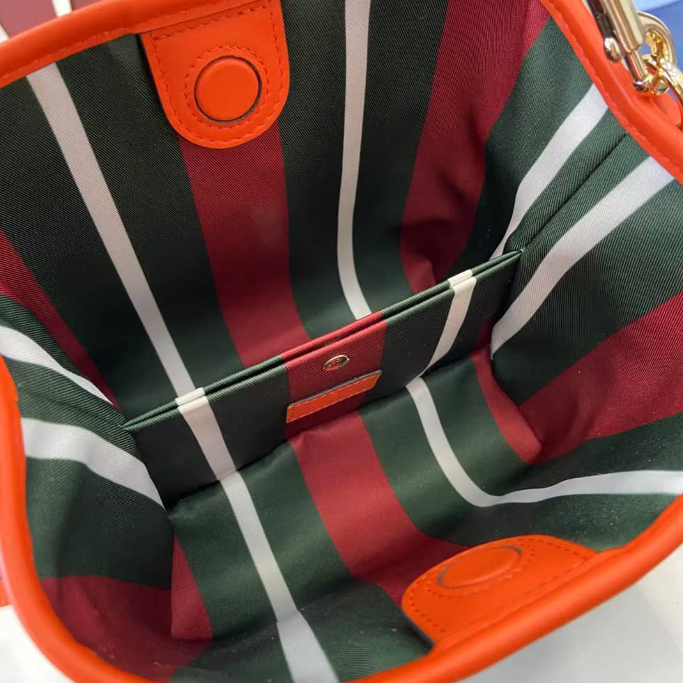 Gucci GG Emblem Small Beige Orange Bucket Bag_7_163826 Gucci GG Emblem Small Beige Orange Bucket Bag