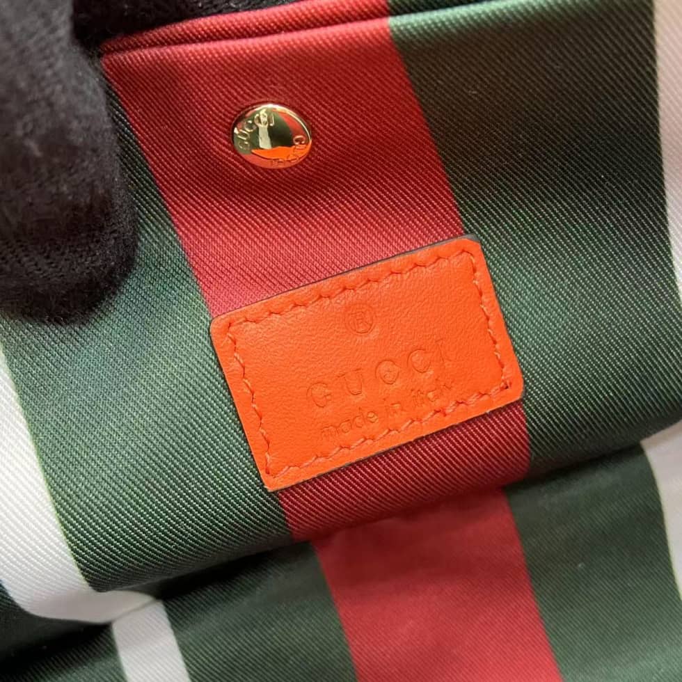 Gucci GG Emblem Small Beige Orange Bucket Bag_8_163826 Gucci GG Emblem Small Beige Orange Bucket Bag