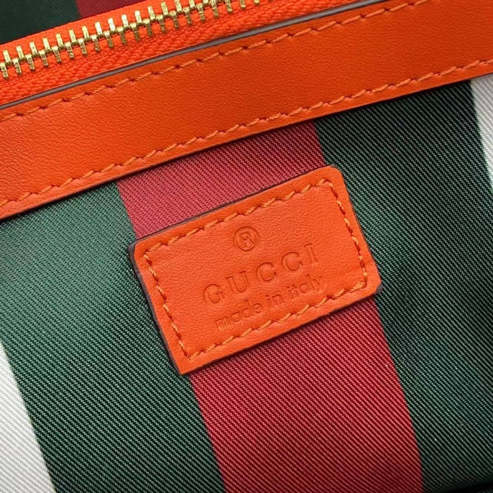 Gucci GG Emblem Medium Beige Orange Tote 815214_8_163846 Gucci GG Emblem Medium Beige Orange Tote 815214