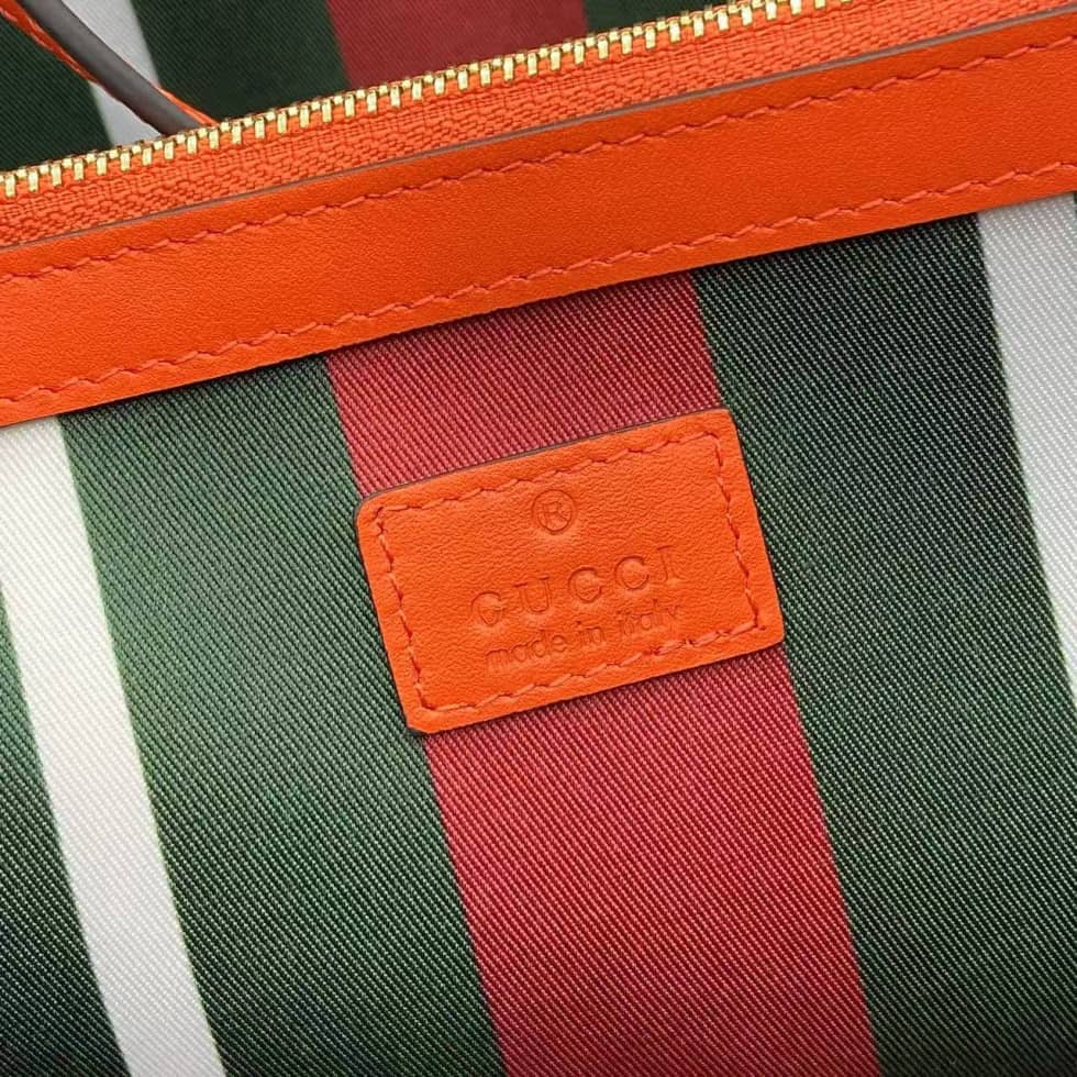Gucci GG Emblem Large Beige Orange Tote 815213_7_163856 Gucci GG Emblem Large Beige Orange Tote 815213