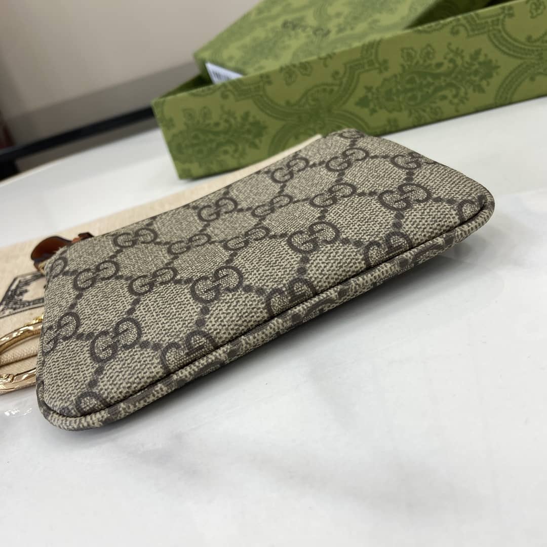 Gucci GG Emblem Beige Brown Key Pouch 819113_4_163876 Gucci GG Emblem Beige Brown Key Pouch 819113