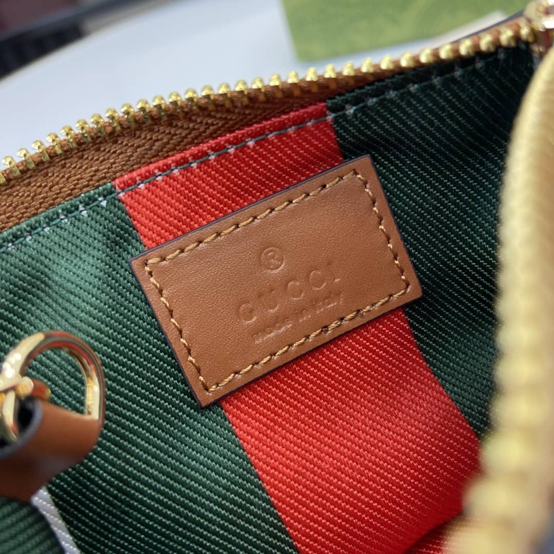Gucci GG Emblem Beige Brown Key Pouch 819113_8_163876 Gucci GG Emblem Beige Brown Key Pouch 819113