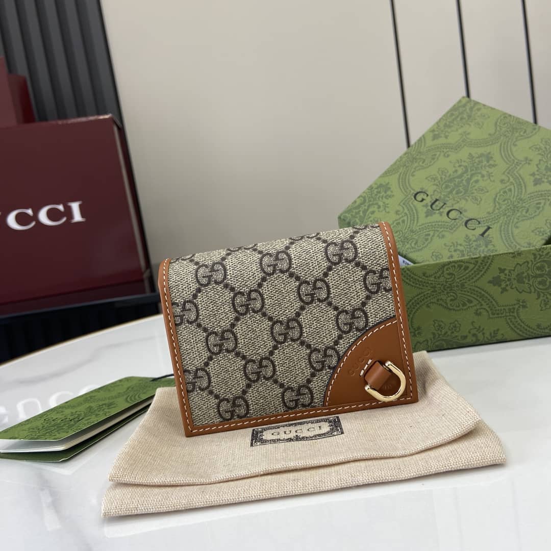 Gucci GG Emblem Small Beige Brown Wallet 820692_10_163896 Gucci GG Emblem Small Beige Brown Wallet 820692