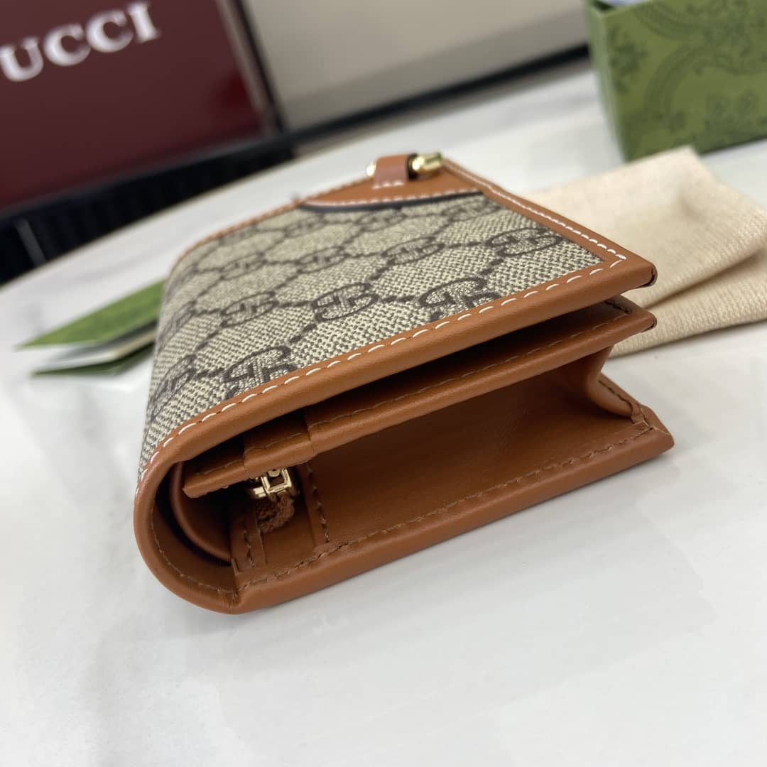 Gucci GG Emblem Small Beige Brown Wallet 820692_3_163896 Gucci GG Emblem Small Beige Brown Wallet 820692