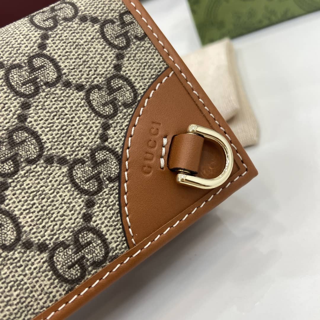 Gucci GG Emblem Small Beige Brown Wallet 820692_5_163896 Gucci GG Emblem Small Beige Brown Wallet 820692