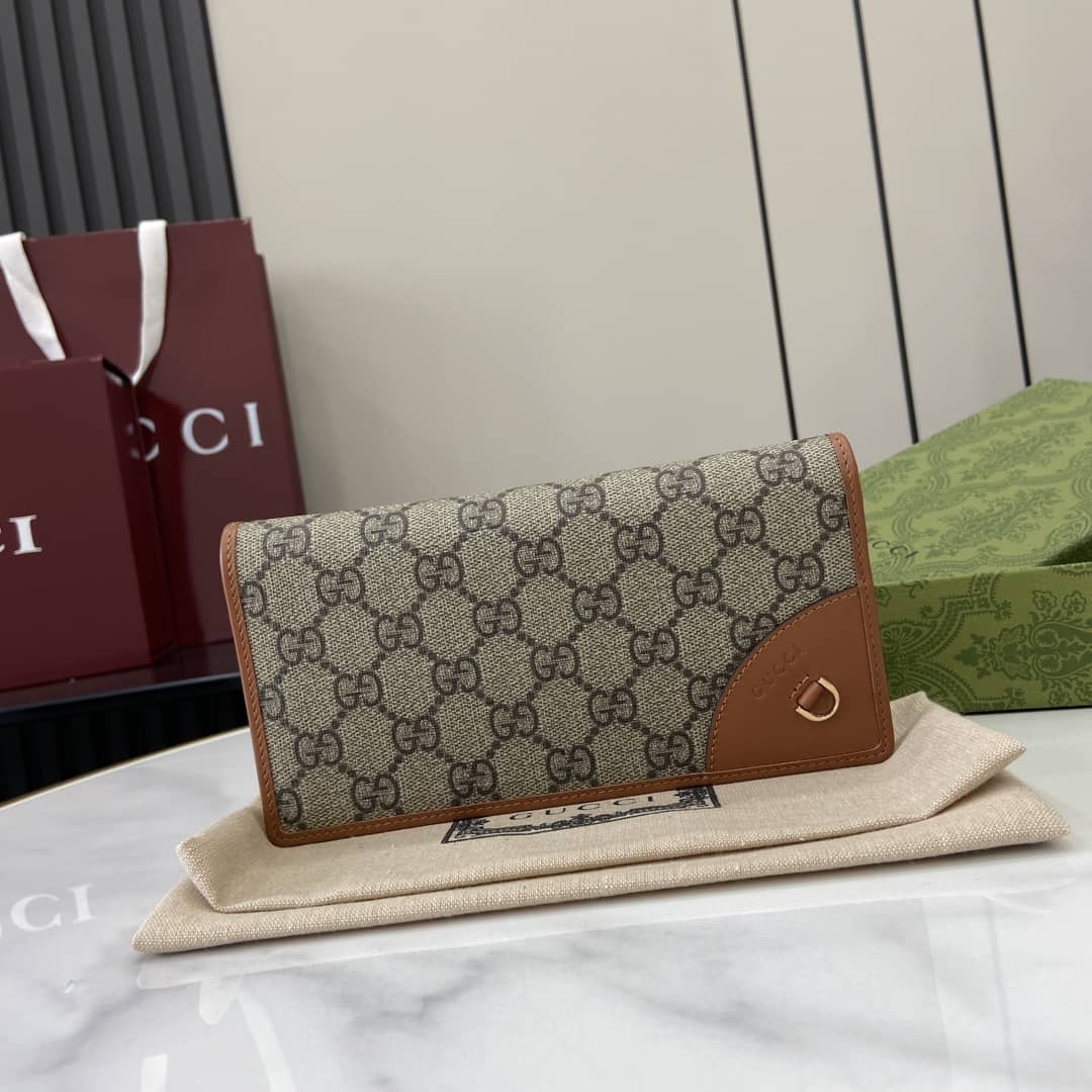 Gucci GG Emblem Beige Brown Continental Wallet_10_163906 Gucci GG Emblem Beige Brown Continental Wallet