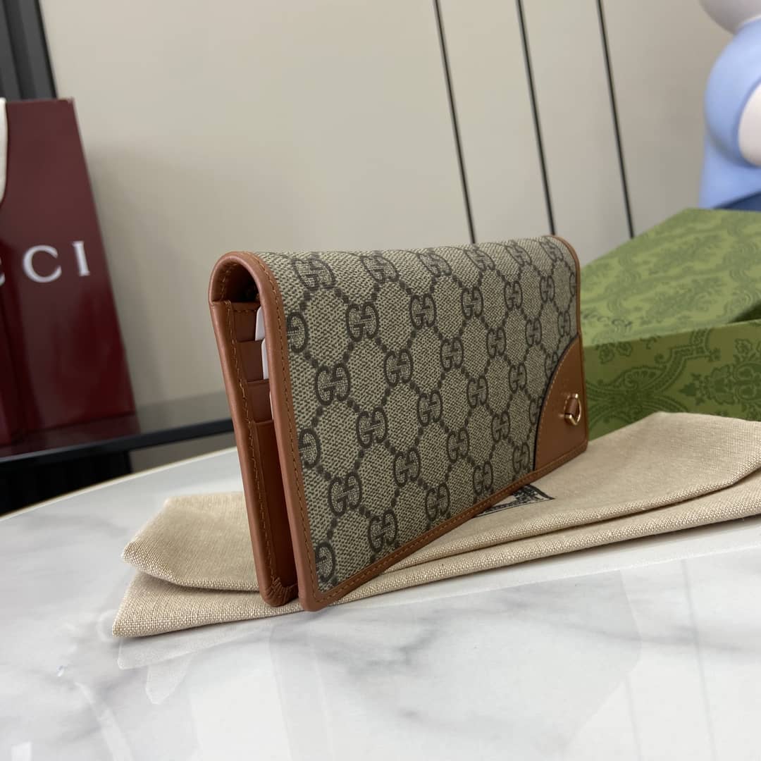 Gucci GG Emblem Beige Brown Continental Wallet_1_163906 Gucci GG Emblem Beige Brown Continental Wallet