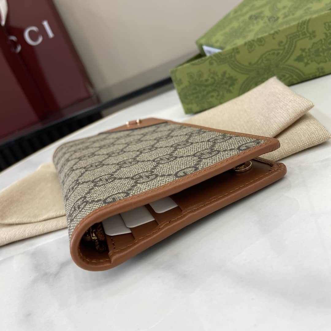 Gucci GG Emblem Beige Brown Continental Wallet_4_163906 Gucci GG Emblem Beige Brown Continental Wallet