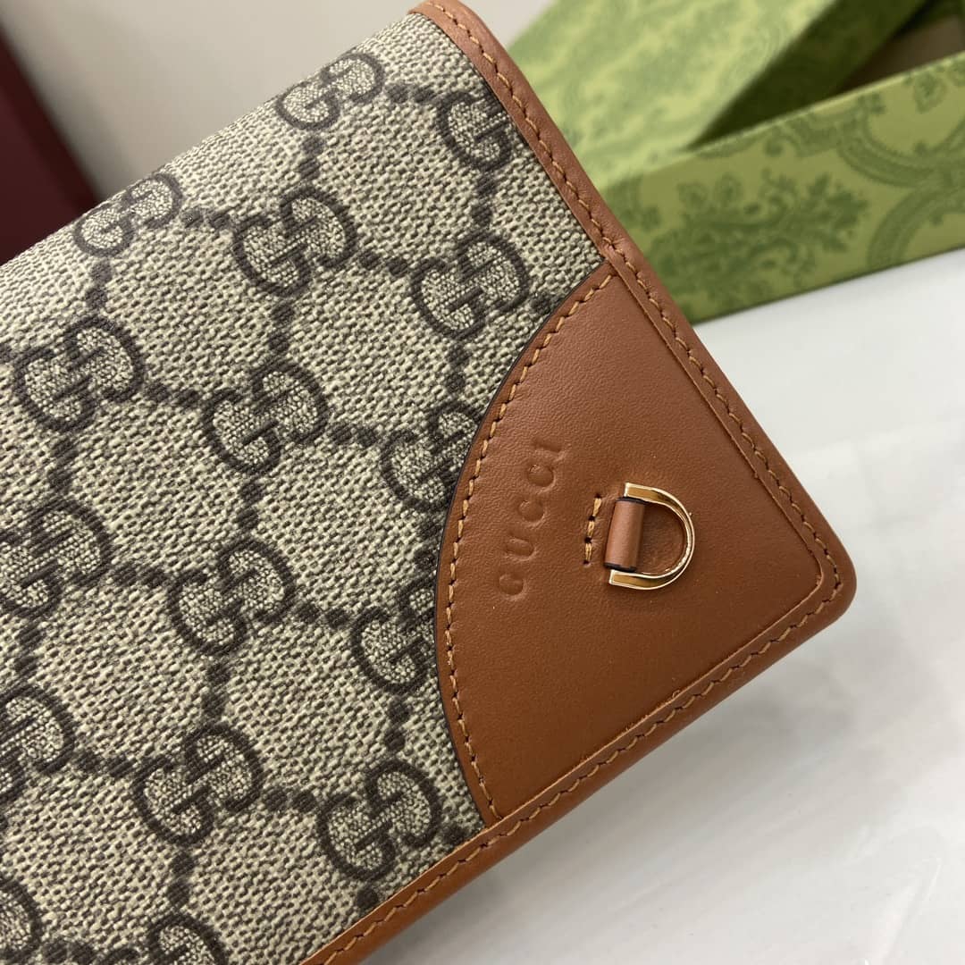 Gucci GG Emblem Beige Brown Continental Wallet_5_163906 Gucci GG Emblem Beige Brown Continental Wallet