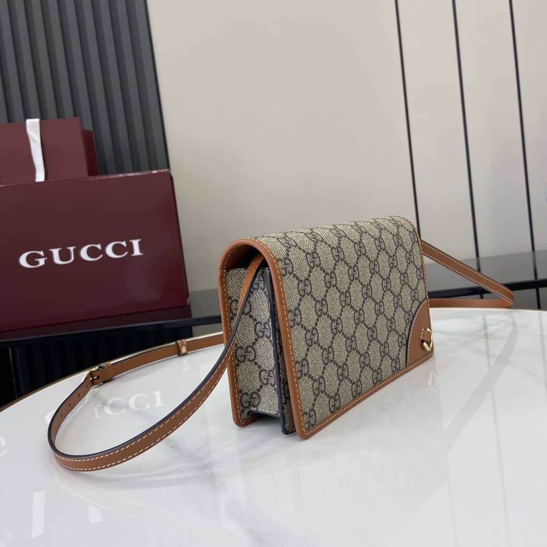 Gucci GG Emblem Beige Brown Wallet with Leather Strap_1_163926 Gucci GG Emblem Beige Brown Wallet with Leather Strap