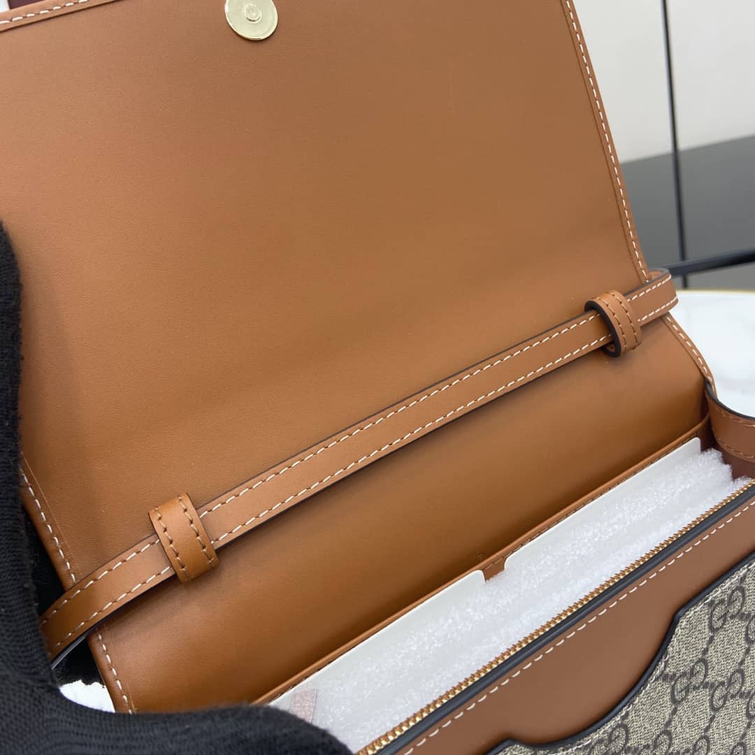 Gucci GG Emblem Beige Brown Wallet with Leather Strap_7_163926 Gucci GG Emblem Beige Brown Wallet with Leather Strap