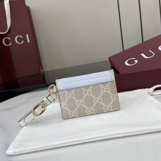 Gucci GG Emblem Beige White Card Case 819121