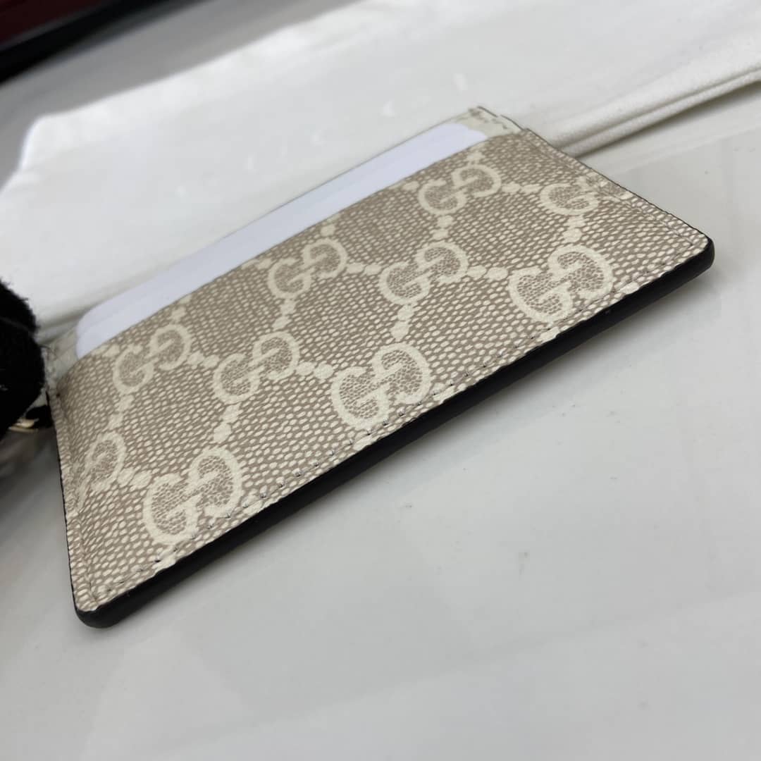 Gucci GG Emblem Beige White Card Case 819121_3_163936 Gucci GG Emblem Beige White Card Case 819121