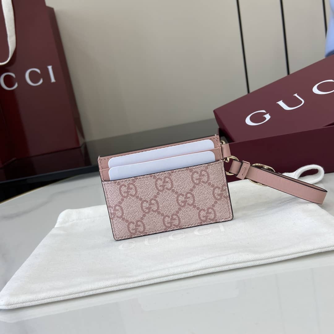 Gucci GG Emblem Light Pink Card Case 819121_1_163946 Gucci GG Emblem Light Pink Card Case 819121