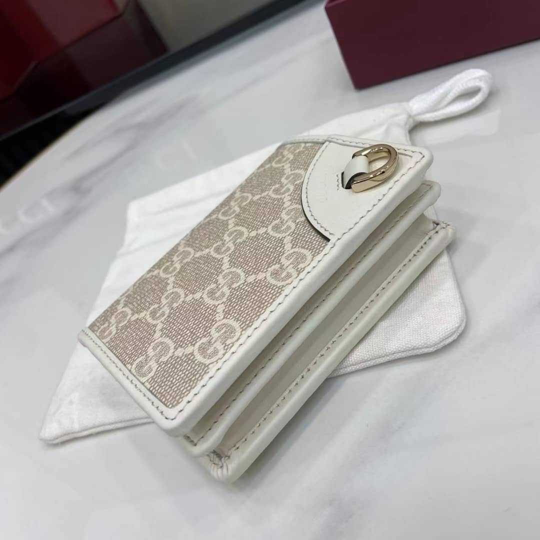 Gucci GG Emblem Small Beige White Wallet 820692_4_163966 Gucci GG Emblem Small Beige White Wallet 820692