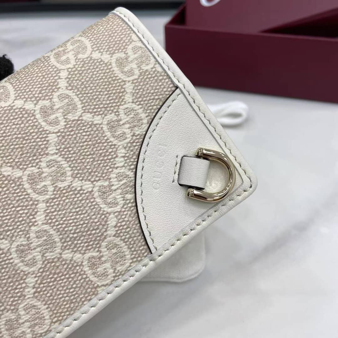 Gucci GG Emblem Small Beige White Wallet 820692_5_163966 Gucci GG Emblem Small Beige White Wallet 820692