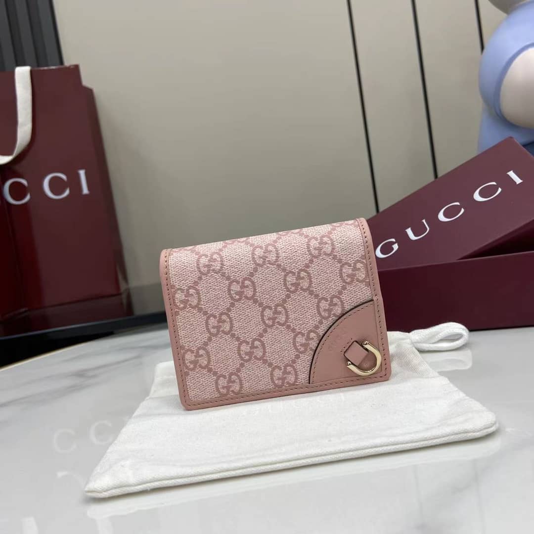 Gucci GG Emblem Small Light Pink Wallet 820692_10_163976 Gucci GG Emblem Small Light Pink Wallet 820692