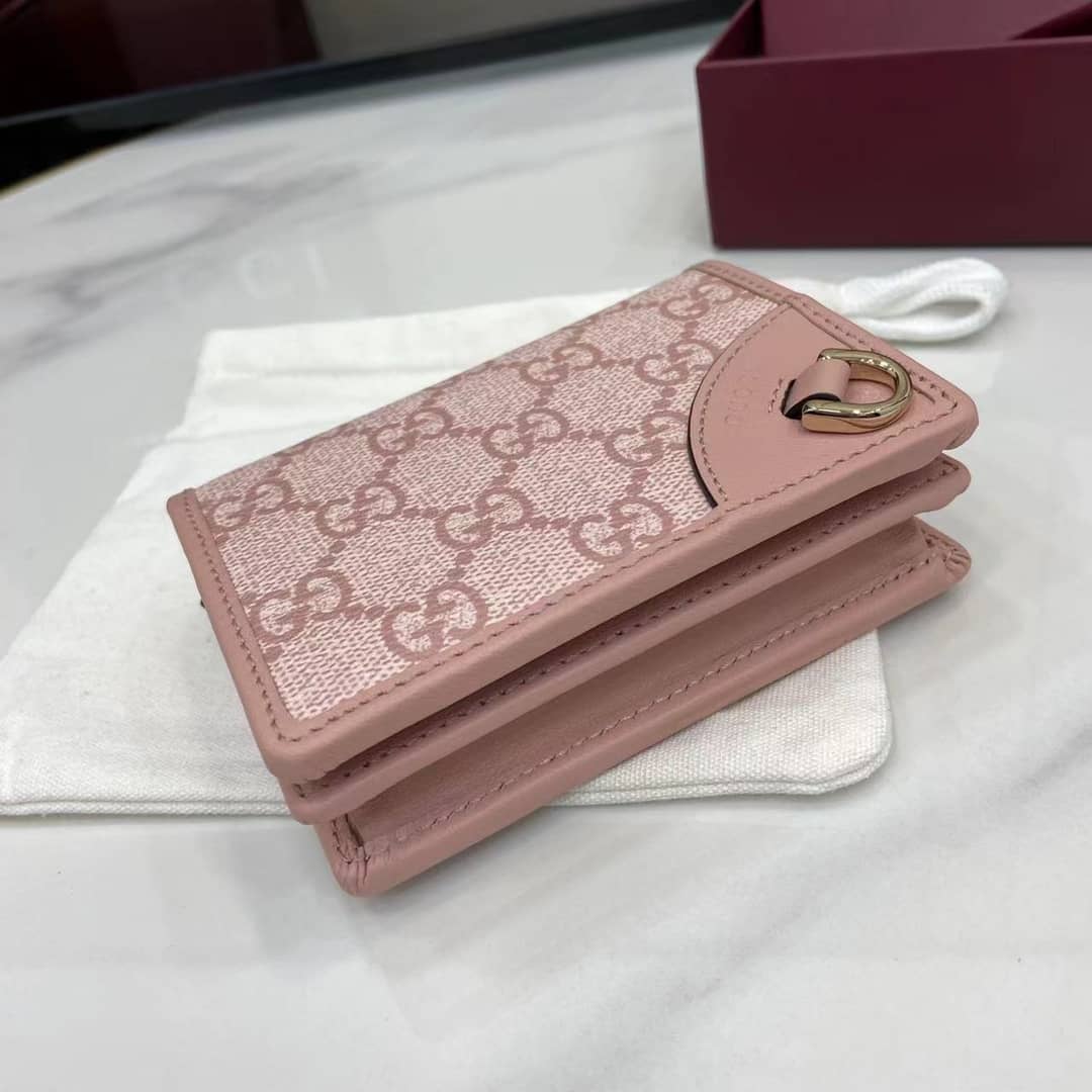 Gucci GG Emblem Small Light Pink Wallet 820692_3_163976 Gucci GG Emblem Small Light Pink Wallet 820692