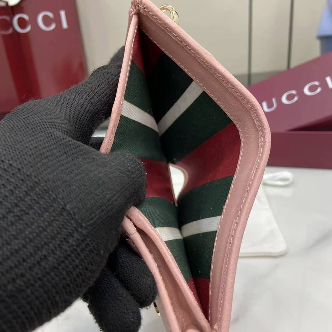 Gucci GG Emblem Small Light Pink Wallet 820692_5_163976 Gucci GG Emblem Small Light Pink Wallet 820692