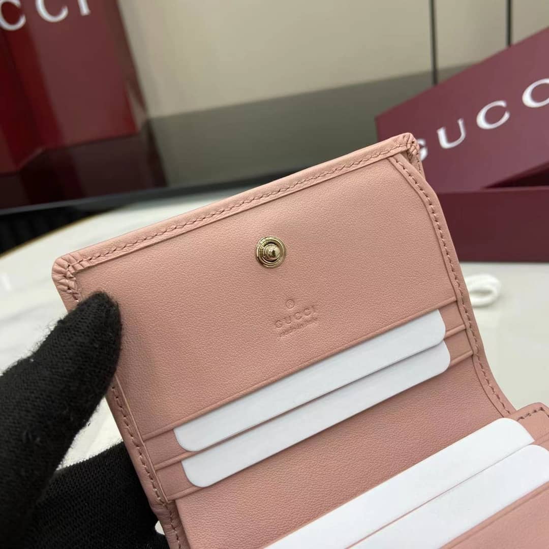 Gucci GG Emblem Small Light Pink Wallet 820692_6_163976 Gucci GG Emblem Small Light Pink Wallet 820692