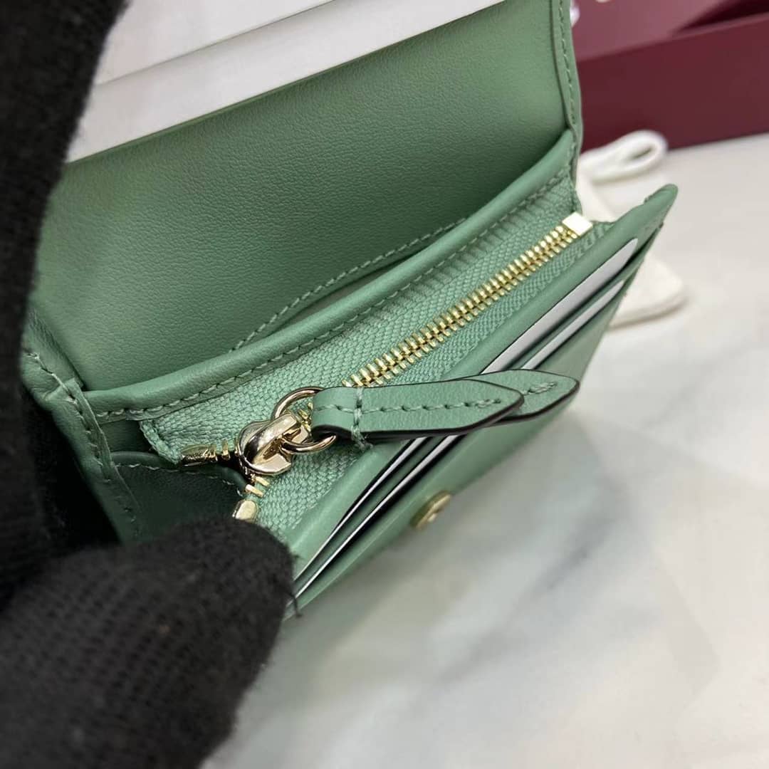 Gucci GG Emblem Small Grey Green Wallet 820692_8_163986 Gucci GG Emblem Small Grey Green Wallet 820692