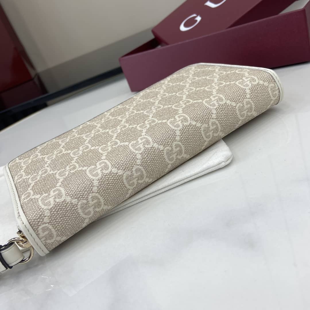Gucci GG Emblem Beige White Zip Around Wallet_3_164006 Gucci GG Emblem Beige White Zip Around Wallet