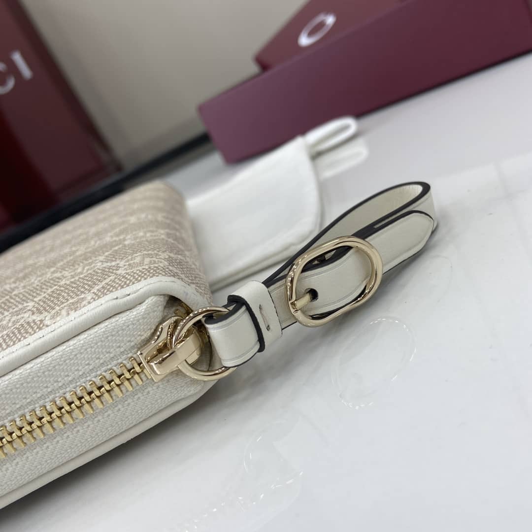 Gucci GG Emblem Beige White Zip Around Wallet_6_164006 Gucci GG Emblem Beige White Zip Around Wallet
