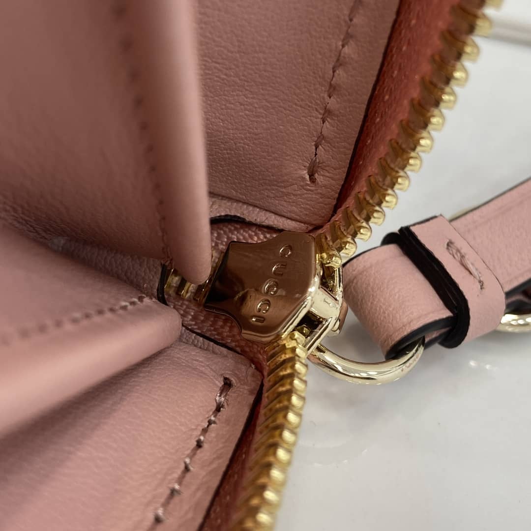 Gucci GG Emblem Light Pink Zip Around Wallet_7_164016 Gucci GG Emblem Light Pink Zip Around Wallet