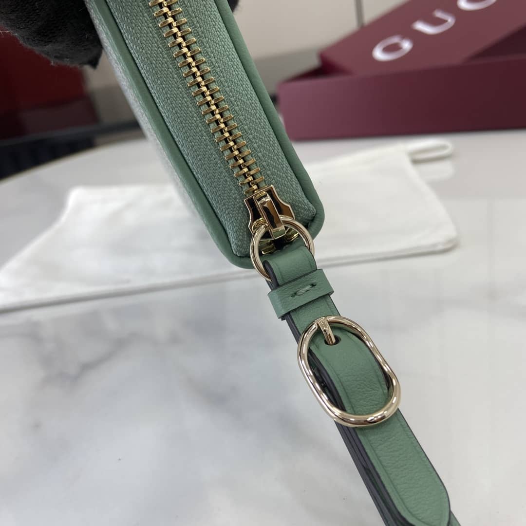 Gucci GG Emblem Grey Green Zip Around Wallet_6_164026 Gucci GG Emblem Grey Green Zip Around Wallet