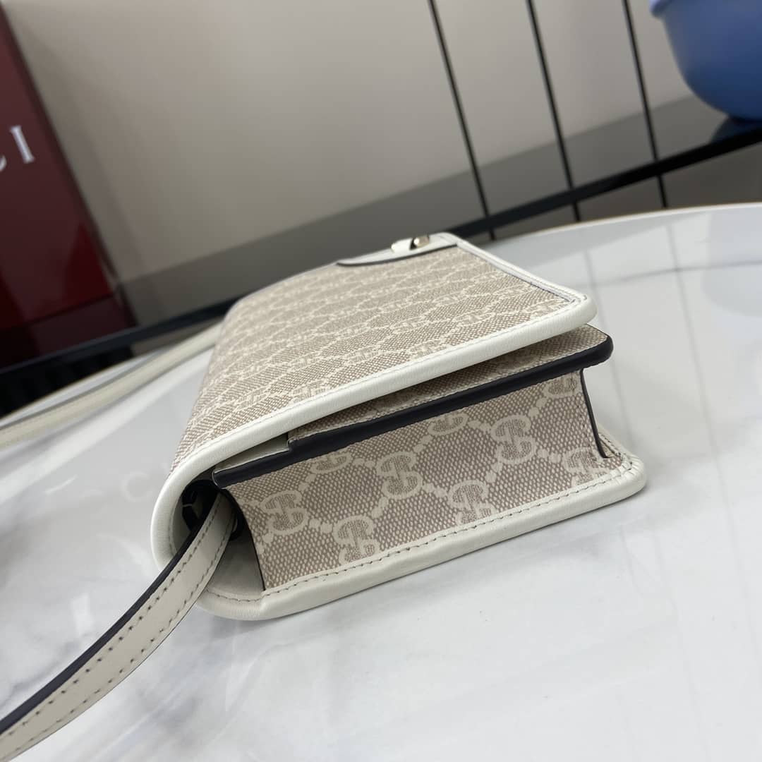 Gucci GG Emblem Beige White Wallet with Leather Strap_3_164036 Gucci GG Emblem Beige White Wallet with Leather Strap