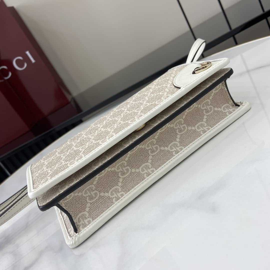 Gucci GG Emblem Beige White Wallet with Leather Strap_4_164036 Gucci GG Emblem Beige White Wallet with Leather Strap