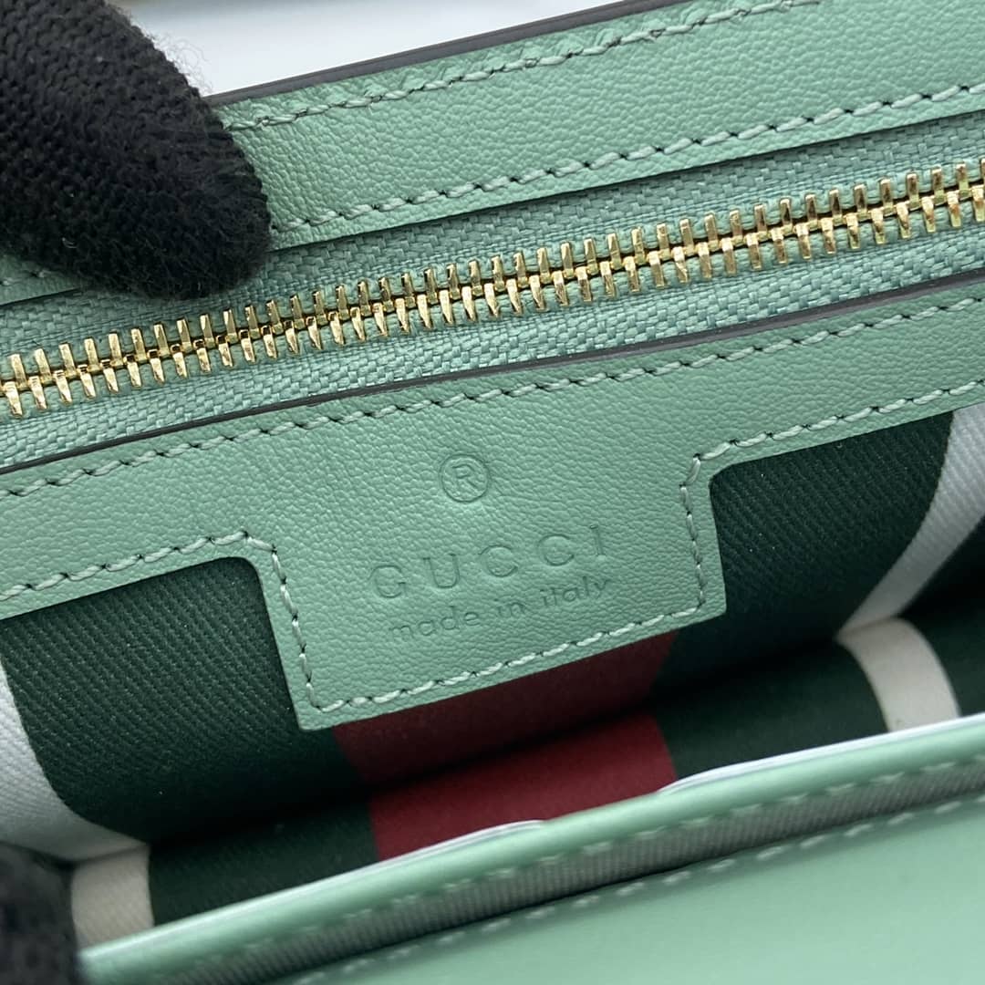 Gucci GG Emblem Grey Green Wallet with Leather Strap_8_164056 Gucci GG Emblem Grey Green Wallet with Leather Strap
