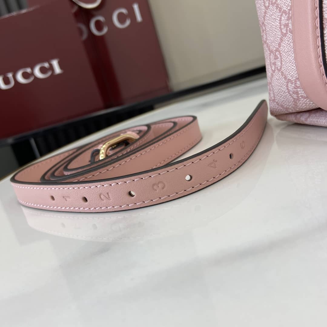 Gucci GG Emblem Medium Pink Bucket Bag 815103_6_164076 Gucci GG Emblem Medium Pink Bucket Bag 815103