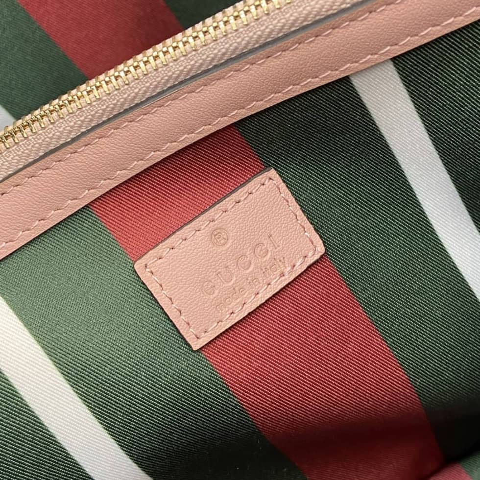 Gucci GG Emblem Medium Pink Bucket Bag 815103_8_164076 Gucci GG Emblem Medium Pink Bucket Bag 815103