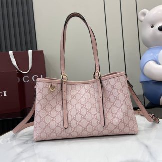 Gucci GG Emblem Medium Pink Tote Bag 815214