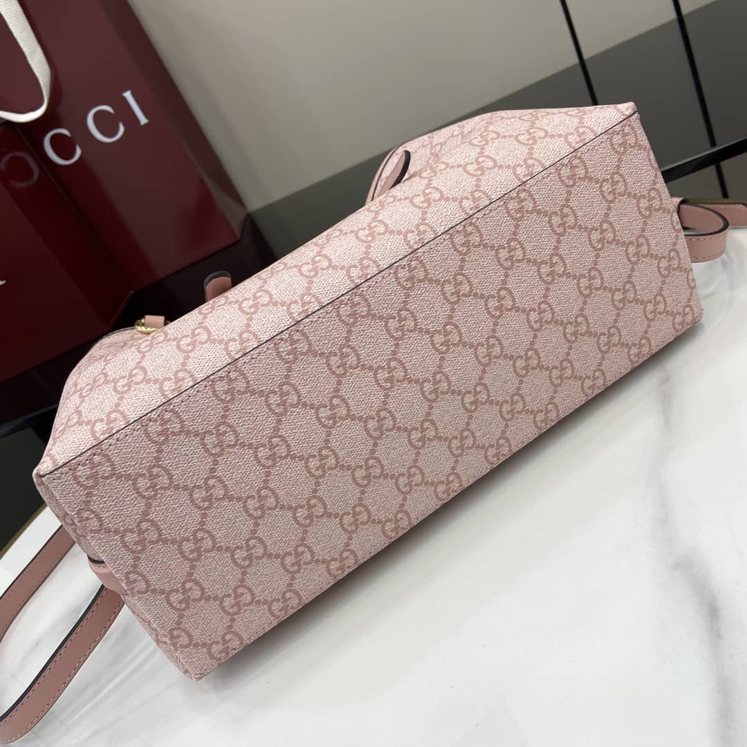Gucci GG Emblem Medium Pink Tote Bag 815214_3_164086 Gucci GG Emblem Medium Pink Tote Bag 815214