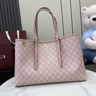 Gucci GG Emblem Large Pink Tote Bag 815213