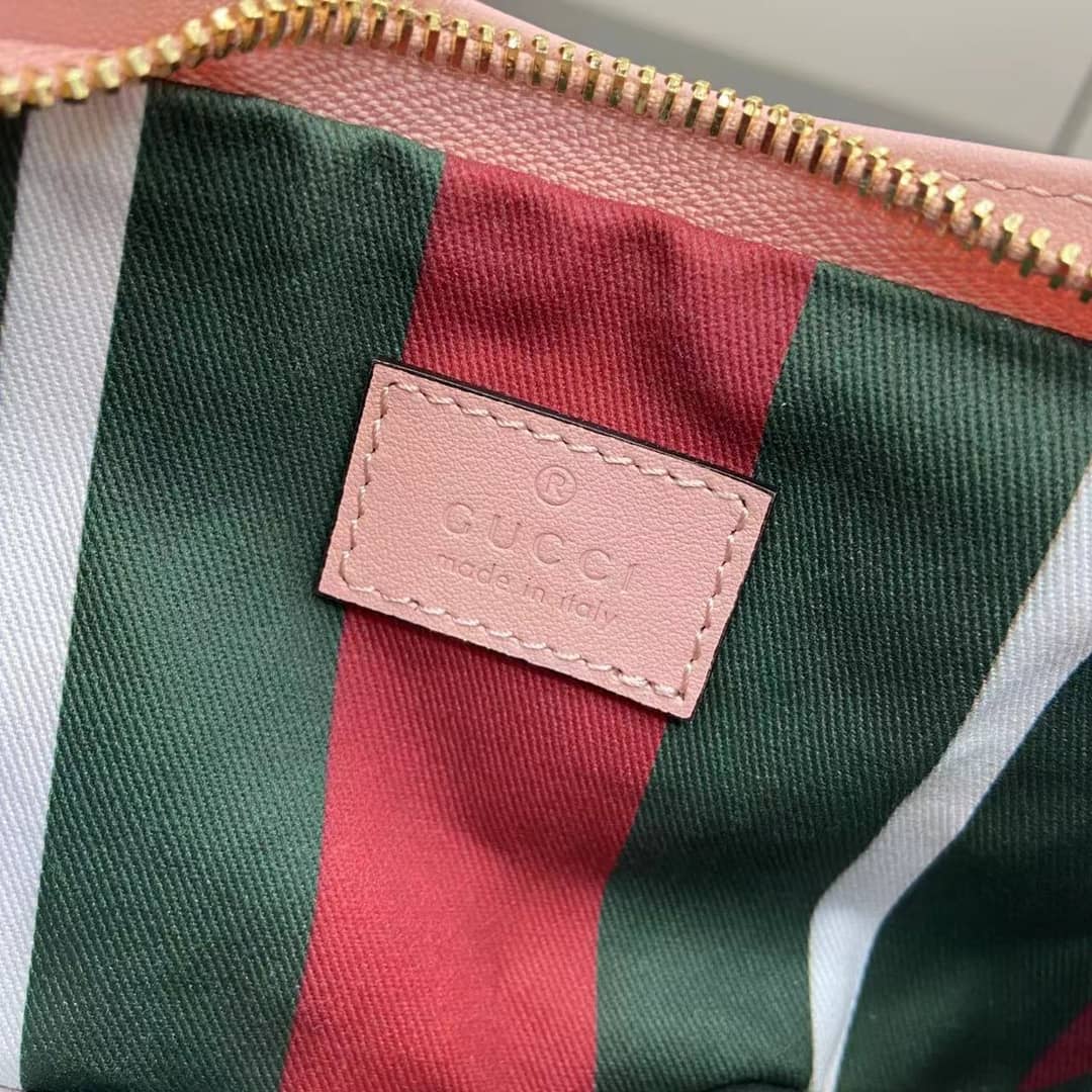Gucci GG Emblem Small Pink Shoulder Bag 820696_8_164106 Gucci GG Emblem Small Pink Shoulder Bag 820696