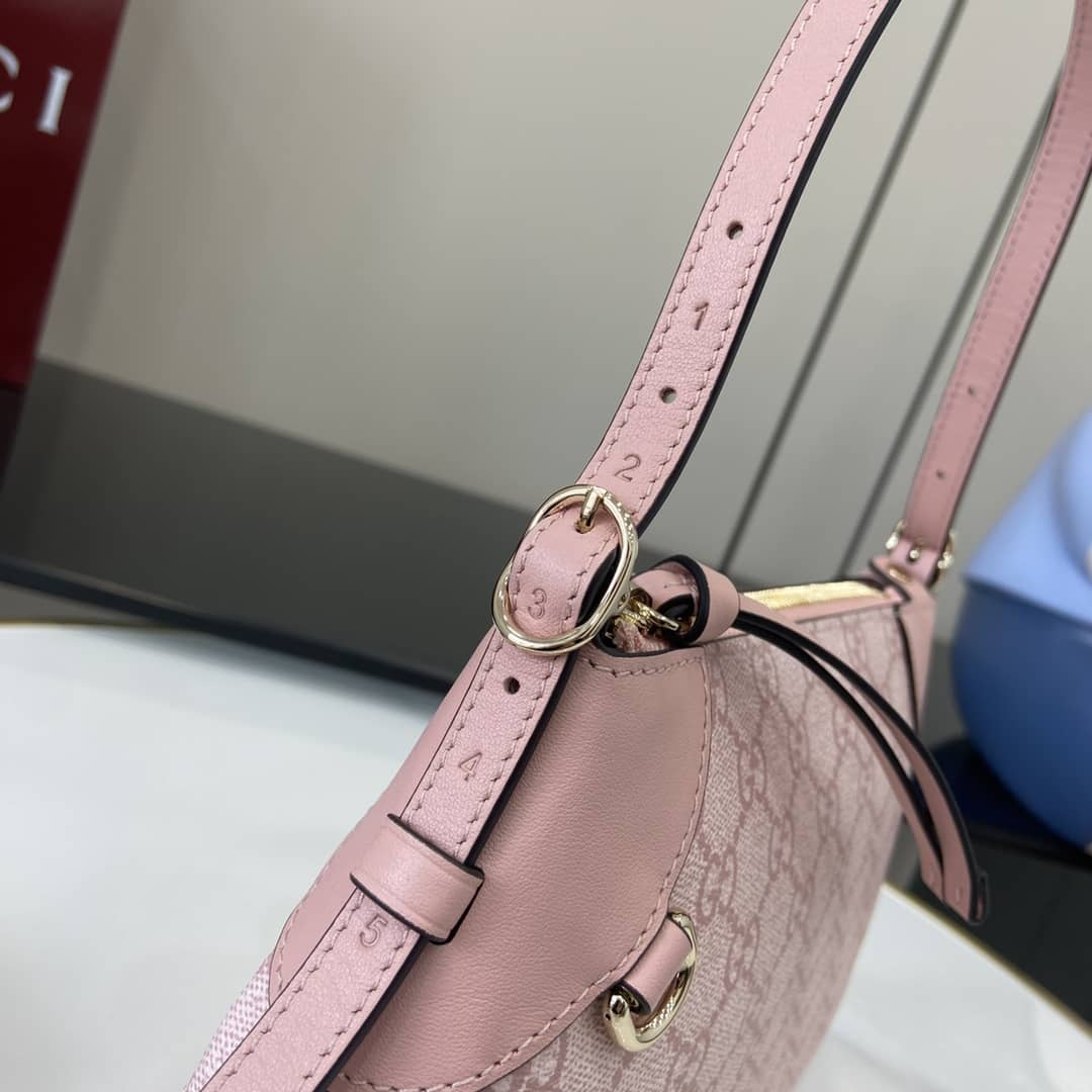Gucci GG Emblem Small Pink Shoulder Bag 815218_3_164116 Gucci GG Emblem Small Pink Shoulder Bag 815218