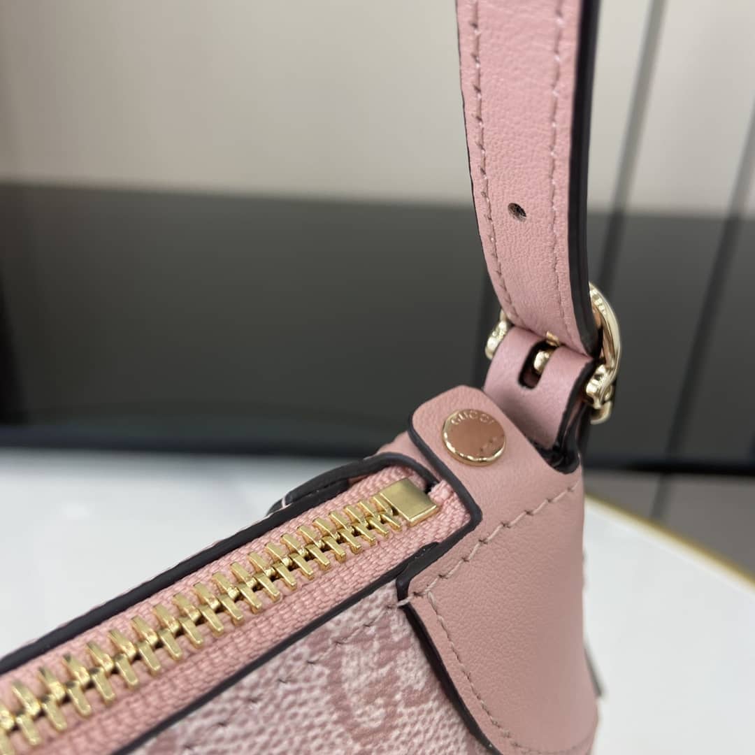 Gucci GG Emblem Small Pink Shoulder Bag 815218_7_164116 Gucci GG Emblem Small Pink Shoulder Bag 815218
