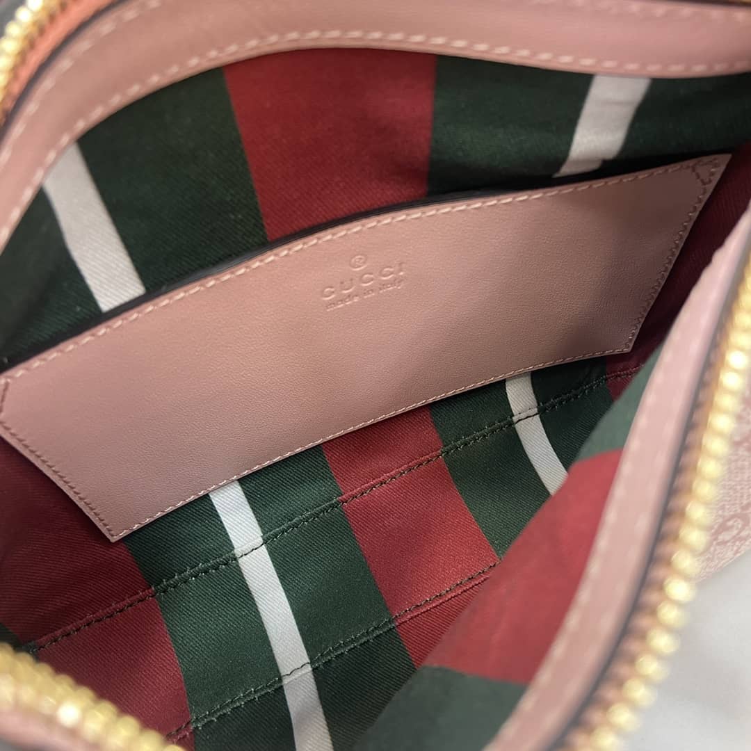 Gucci GG Emblem Small Pink Shoulder Bag 815218_8_164116 Gucci GG Emblem Small Pink Shoulder Bag 815218